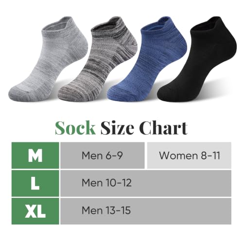Men's Breathable Bamboo Ankle Socks 6 Pack - Multicolor, Slim Fit