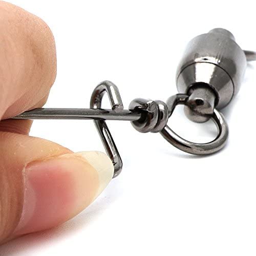 Dr.Fish 20 Pack Ball Bearing Swivels with Snap, Snap Swivels Fishing Tackle Stainless Saltwater & Freshwater Coast -Lock Fishing Clips Terminal Tackle Line Lure Leader Connector 26LB