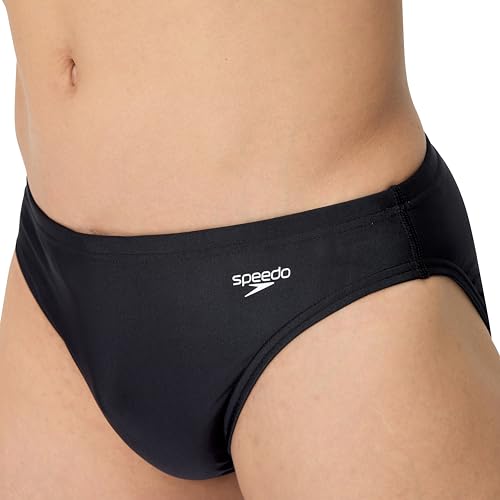 Speedo Men’s Endurasoft Solid Brief Swimsuit – 36 / Team Black