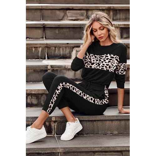 PRETTYGARDEN Womens 2 Piece Sets 2025 Long Sleeve Tops High Waisted Sweatpants Lounge Set Fall Fashion Travel Outfits