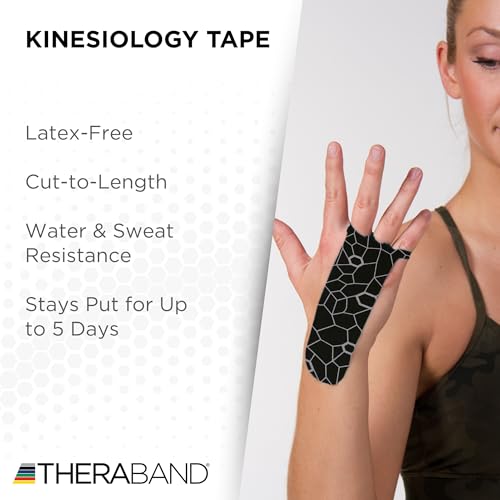 THERABAND Kinesiology Tape, Roll, with XactStretch Indicatorsv Water Resistant, Cut-to-Length