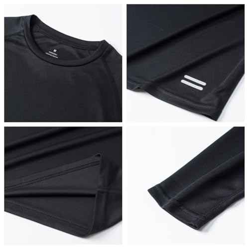 Men's Long Sleeve Base Layer Shirts Quick Dry Undershirts Workout Hiking Camping Athletic Top