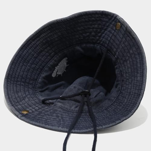 Sun Bucket Hat for Men Women with Black Captain Variation - Outdoor Sun Protection Cap