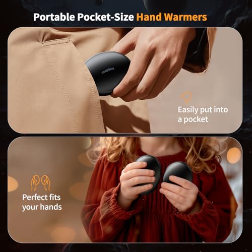 coldSky Hand Warmers Rechargeable 2 Pack Magnetic Electric Hand Warmer with Digital Display, 3 Heating Levels, Portable Pocket Heater Gift for Christmas, Outdoors, Games, Camping, Hunting