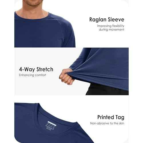 Boladeci Men's UPF 50+ Sun Protection UV SPF Shirts Long Sleeve Lightweight Quick Dry Swim T-Shirts Rash Guard