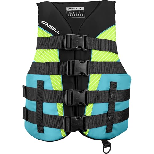 Women’s Lightweight USCG Approved Life Vest - Black, Turquoise, Lime, Small