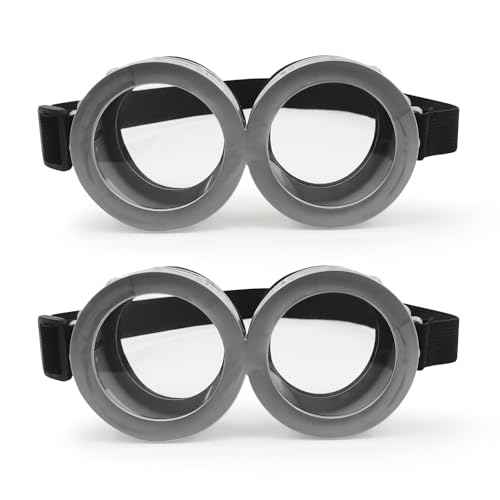 2PCS Round Goggles Glasses for Halloween Cosplay Costume Accessories - Adjustable Steampunk Goggles for Adults Men, Women - Perfect for Halloween, Costume Parties, and Themed Events
