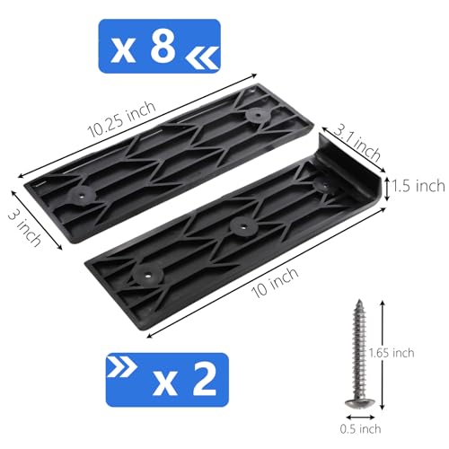 Boat Trailer Bunk Slide Pads & Glide Enders Set - 10.25" x 3.1", Pack of 2