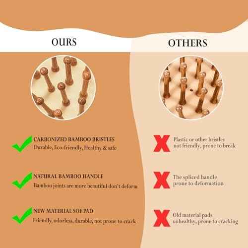 12 Pcs Bamboo Hair Brushes for Women, Bulk Natural Bamboo Bristles Paddle Brush for Scalp Massage, Engraving, Painting, DIY Custom Gifts for Wedding