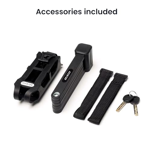Heavy Duty Folding Bike Lock with Key - Anti-Theft Steel Cable for Electric and Folding Bikes