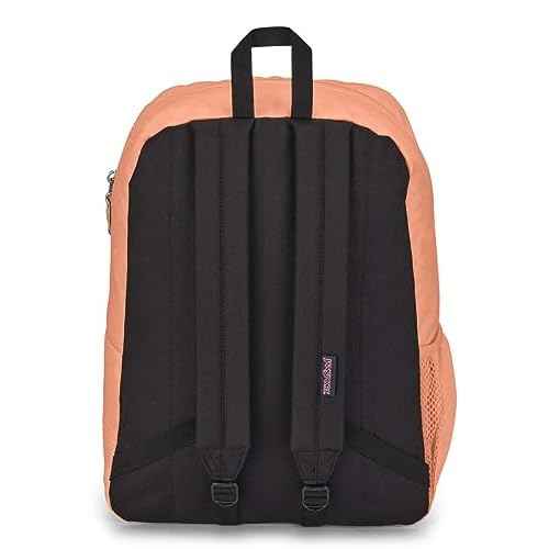 JanSport Cross Town Backpack 17" x 12.5" x 6" - Simple Bag for Everyone with 1 Main Compartment, Front Utility Pocket - Premium Class Accessories - Peach Neon