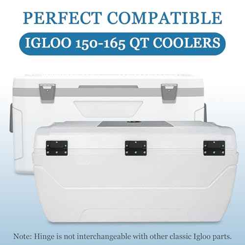 Black Cooler Oversized Mechanical Hinge Replacement for Igloo Newer 150-165 QT Coolers, Cooler Hinges Replacement Parts£¨1 Pack£©