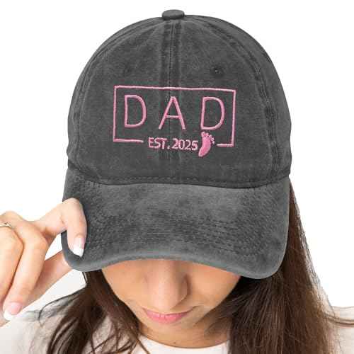 Dad Est 2025 Hat, Dad Gifts for Fathers Day from Daughter Son, Promoted to Daddy Baseball Cap New Father Gift