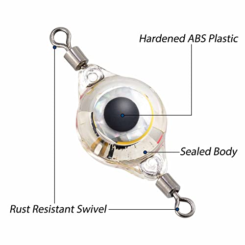 LED Fishing Lures Assortment with Upgraded Round Eyes - Deep Drop Trolling Lights