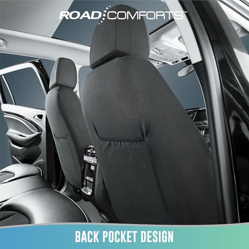 Road Comforts Car Seat Cover, Leather Mesh Front Seat Cover, Universal Fit for Most Cars, SUVs, Trucks, and Vans, Airbag Compatible - Blue