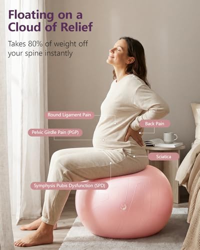 Pregnancy Birthing Ball 1.7mm Extra Thick Anti-Burst Yoga Ball for Labor & Support