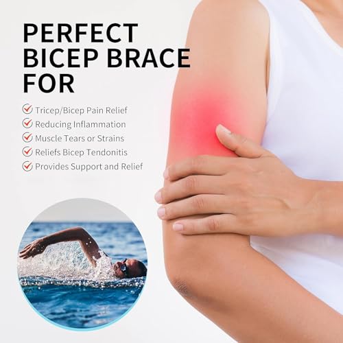 FEATOL Bicep Tendonitis Brace Compression Sleeve Support Black Medium