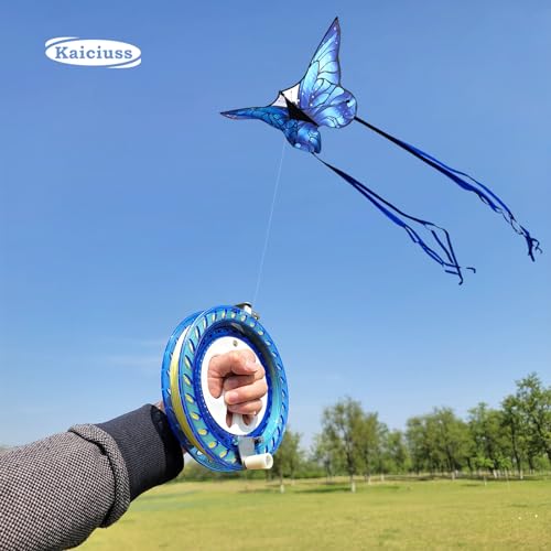 Blue Butterfly Kite with Reel - Large Single Line Beach Kite for Kids & Adults