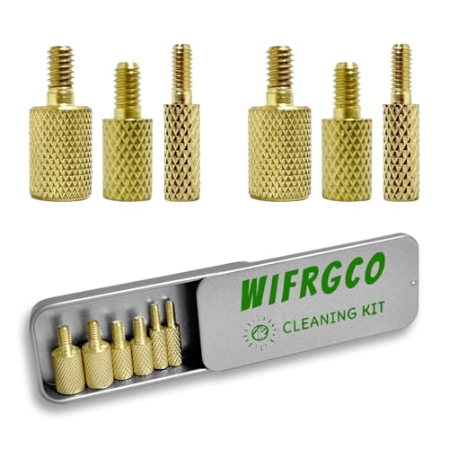 Brass Thread Adapters Set 5-40 to 8-32, 8-32 to 5/16-27 & 10-32 - 2 Each Type, 6 Pieces with Storage Case - Compatible with Gun Cleaning Tools