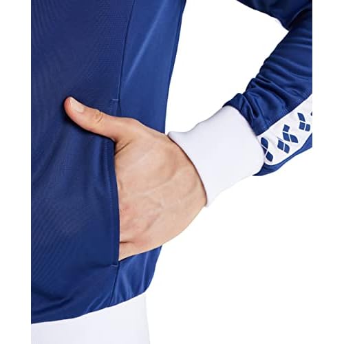 ARENA Men's Team Relax IV Track Jacket Front Zip Side Pockets Warm-Up Top Lightweight Athletic Retro Cool Bomber Jacket