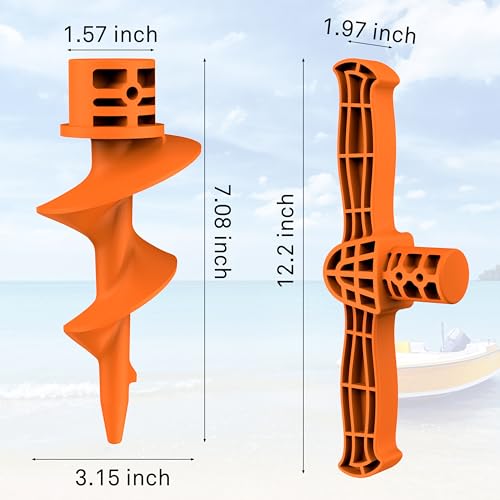 2 Pack Sand Dock Auger Kit for PVC Sandbar Anchors - Fits 1.5" SCH 40 Tubing