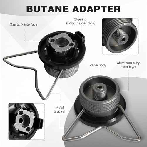 REDCAMP 3PCS Propane/Isobutane/Butane/Refill Adapters Set, Propane To Butane Adapter Conversion, Butane Fuel Canister Shifter, Great for Jetboil Fuel Canister, Backpacking Camping Stove Adapter
