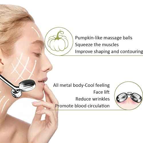 Yeamon Gua Sha Facial Tools and Face Roller Set, Facial Massage Tool for Women¡¯s Skincare Routine,Cooling Stainless Steel Face Sculpting Eyes Roller Guasha for Daily Use or Self-Care Gift for Women