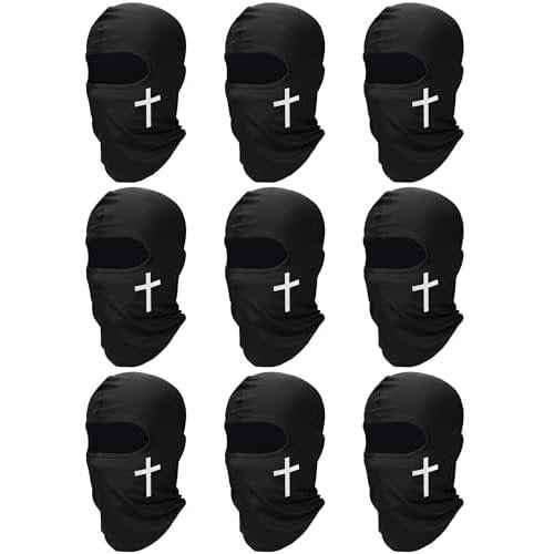 9 Pieces Ski Mask for Men Balaclava Face Mask Summer Face Mask Balaclava Full Face Mask Breathable Hood for Outdoor Use