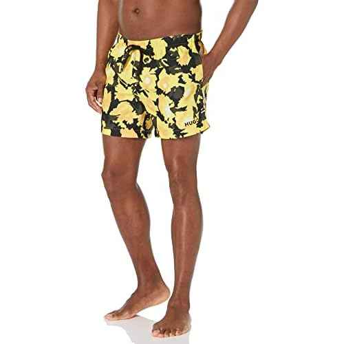 HUGO Mens Floral Design Swim Trunk