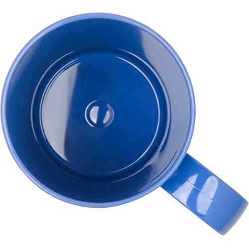 Carlisle FoodService Products Mug Plastic Coffee Mug with Large Handle for Buffets, Home, and Restaurant, Tritan, 12 Ounces, Blue, (Pack of 12)