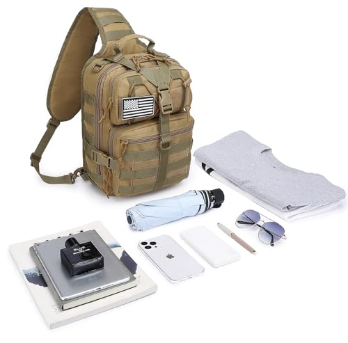 Tactical Sling Pack Crossbody Backpack for Hiking & Outdoor - Green