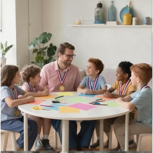 100 Pieces Gold Medals for Kids Medals for Awards Plastic Winner Award Medals for Sports, Competition, Talent Show, Spelling Bee Birthday Party Favors Gifts