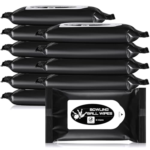 Bowling Ball Cleaner Wipes Kit Bulk Pack with 10 Resealable Packs - 50 Wipes