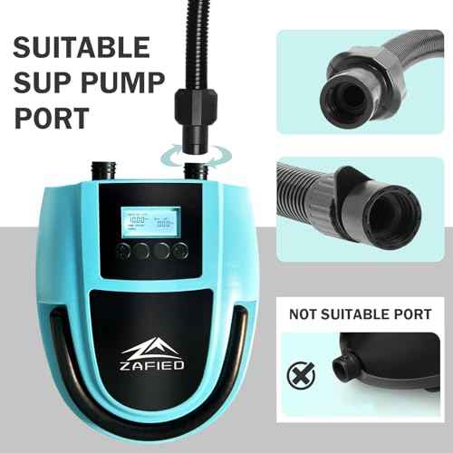 Paddle Board Pump Adapter Hose, Universal Sup Pump Adaptor Hose with 7 Air Valve Nozzles Fits for Most Sup Pump, Swivel Threaded Connector, Inner Diameter 0.9inch