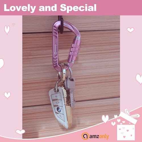 3inch Auto Locking Carabiner Clips Heavy Duty, 12KN /2697lbs Lightweight keychain carabiners, Sturdy Twist Lock Caribeeners for Camping Hiking Hammock Swing Backpack, dog leash and Harness etc