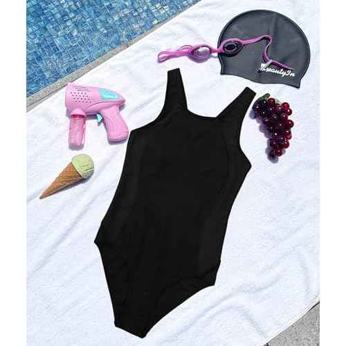 beautyin Girls One Piece Swimsuits Size 7-16 Athletic Racerback Bathing Suit