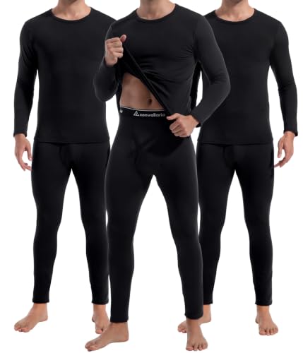 Men's Thermal Long Johns Base Layer Set - Medium / 3#cm-3 Black