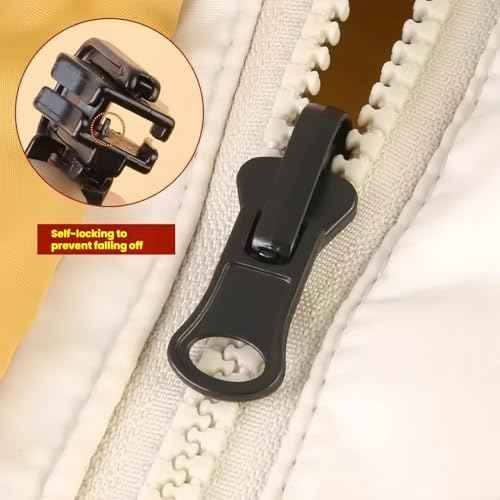 Universal Zipper Repair Kit - 3-Size Double-Sided Zippers Slider Replacement with Zipper Pull for Jackets, Luggage, Backpacks & Outdoor Gear | No-Sew Installation