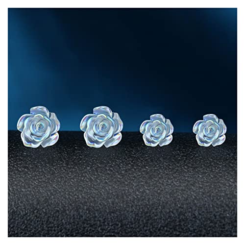 Plastic Post Earrings for Sensitive Ears 2 Pairs Clear Rose Non-Metal Studs