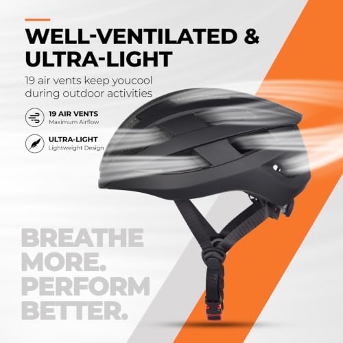 Adult Bicycle Helmet for Road & Mountain Cycling - Black, Large (58-61cm)