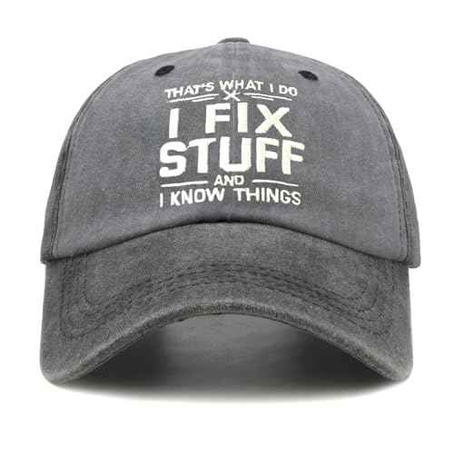 Embroidered I Fix Stuff Hat for Men Mechanic Baseball Cap, Fathers Day Birthday Gifts from Daughter Son Wife