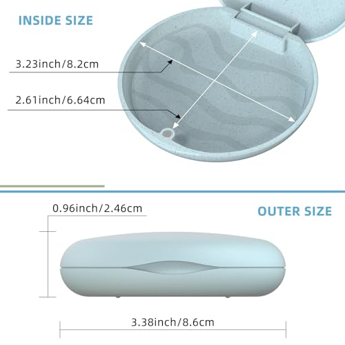 2 Pack Retainer Case - Slim Oral Guard Travel Box in Green & Blue