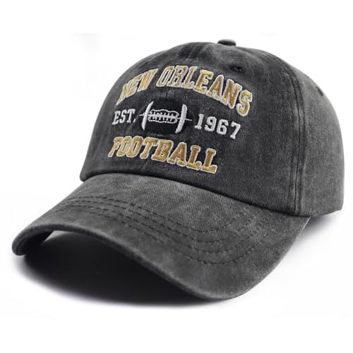 Football Embroidered Baseball Hat, Adjustable Unisex Cotton Football Baseball Cap