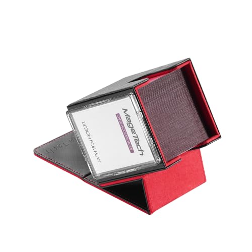 Mage Tech Adventurer Hero Modular Deck Box for MTG Commander - Black & Red - Includes Avatar Holder