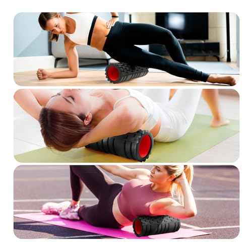 Foam Roller for Deep Tissue Massager, 13" High Density Exercise Patented Roller for Muscle Massage and Myofascial Trigger Point Release Back Roller for Fitness, Yoga and Pilates (Black)