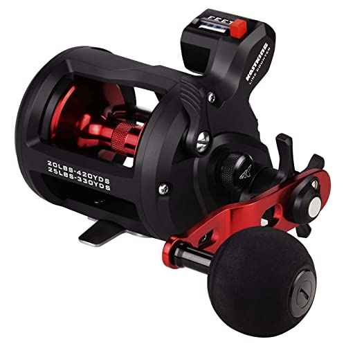 KastKing ReKon Round Baitcasting Fishing Reel, Saltwater Inshore Surf Trolling Reel, Up to 30LBS Powerful Max Drag, Conventional Reel for Catfish, Musky, Bass, Durable Graphite Frame for Saltwater