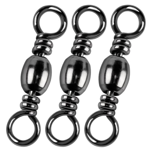 Fishing Barrel Swivels 100-Pack High Strength Stainless Brass Line Connectors #6-60LB
