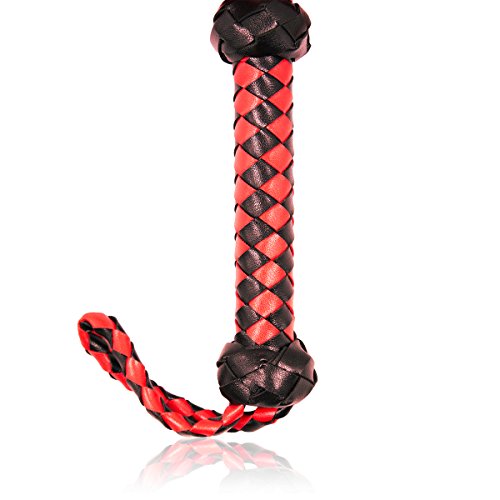 Red Horse Riding Crop 23 Inch Faux Leather Equestrian Whip for Training