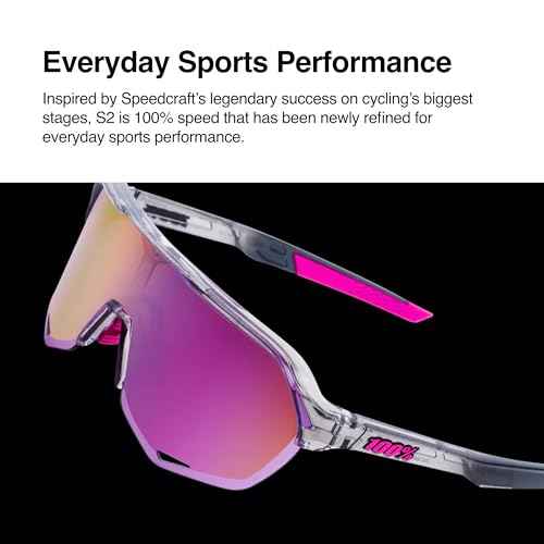 100% S2 Sport Performance Cycling Sunglasses (Soft Tact GREY CAMO - HiPER Red Multilayer Mirror Lens)