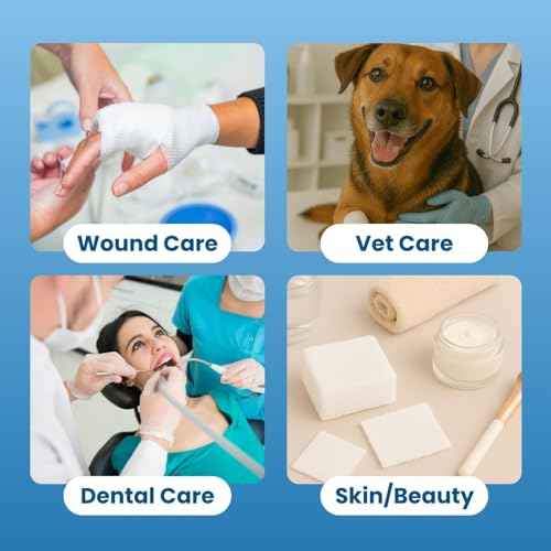 HCS Non-Woven 4x4 Gauze Pads - Non-Sterile, 4-Ply (200-Count) - Highly Absorbent, Low-Linting Squares - Gauze Sponges 4x4, Large - Medical Supplies, Wound Care, First Aid, Surgical Use, Dental